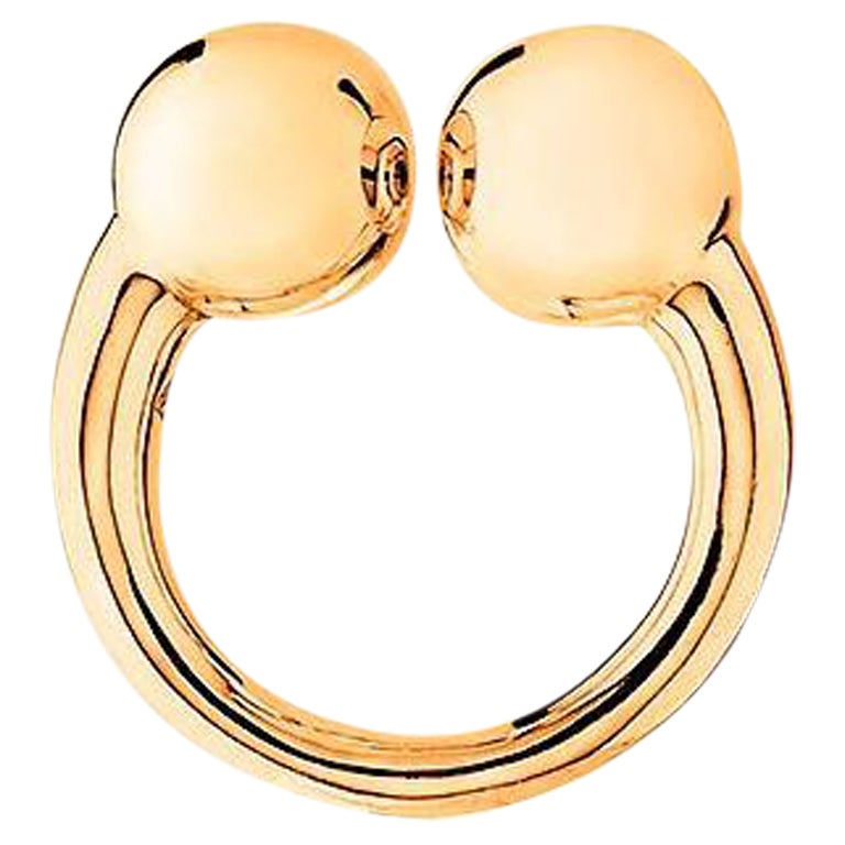 Betony Vernon "Small Double Sphere Massage Ring" 18 Karat Gold Ring For Sale