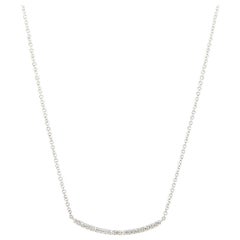 New 0.25ctw Diamond Curved Bar Necklace in 14K White Gold