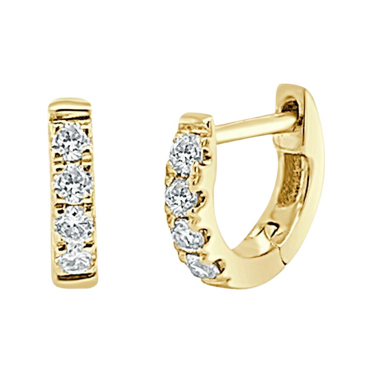 0.20ct Diamond Huggie Earrings In 9ct Yellow Gold