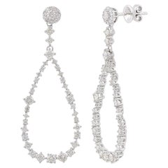 Boucles d'oreilles en goutte en or 10 carats avec diamants de 1,83 carat et diamants négatifs