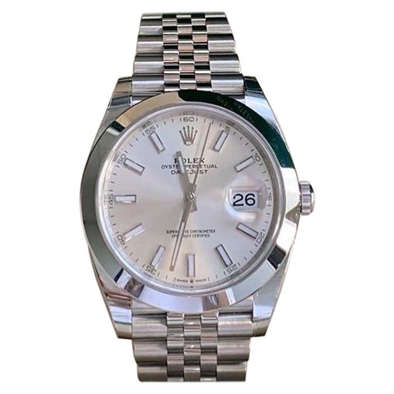 Rolex Datejust 41mm Smooth Silver Dial 
