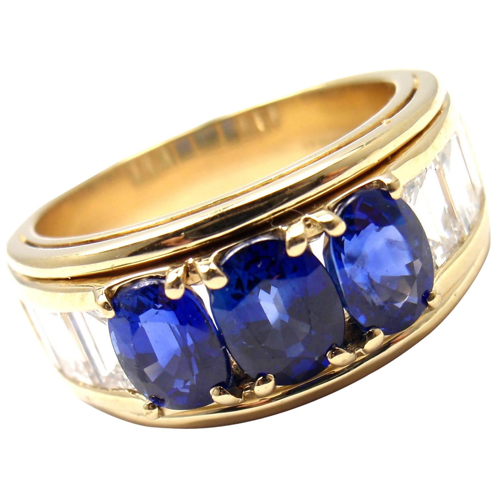 Tiffany & Co. Sapphire Diamond Gold Band Ring