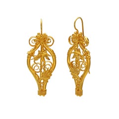 Boucles d'oreilles Dimos en or 22k, ancien dieu grec de l'amour ""Eros"".