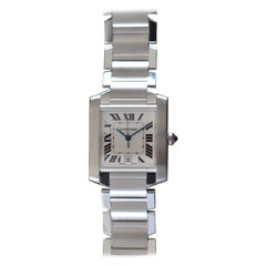 Used Cartier Tank Française GM Stainless Steel Automatic Unworn Full Set