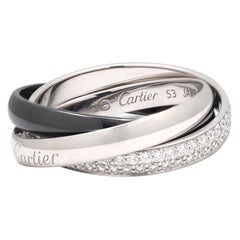 Cartier Trinity Weißgold, Keramik und Diamant Pavé Rolling Ring