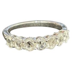 PANIM Oval Rosecut Diamond Band Ring in 18 Karat White Gold / Rose Gold