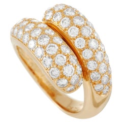 Cartier 18K Yellow Gold 1.50 Ct Diamond Pavé Bypass Ring