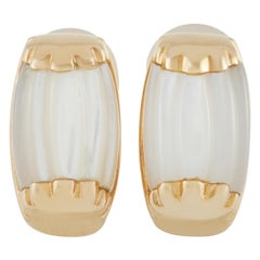 Bvlgari Tronchetto 18K Yellow Gold Mother of Pearl Clip-On Earrings