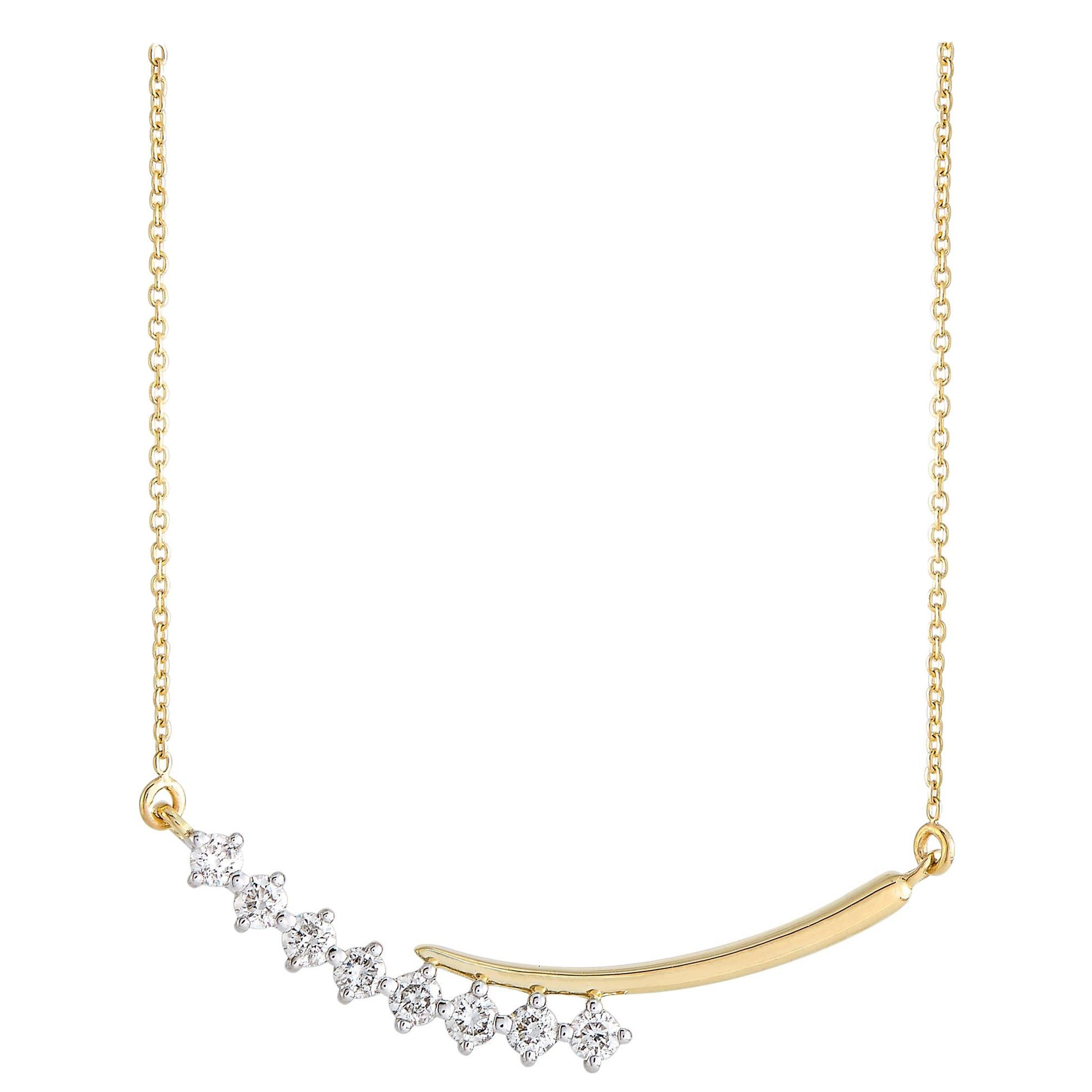 LB Exclusive 14K Yellow Gold 0.26 Ct Diamond Pendant Necklace
