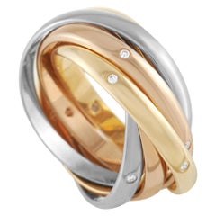 Cartier Trinity 18K Yellow, White and Rose Gold Diamond Ring