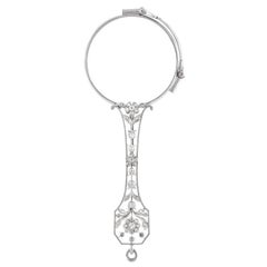 LB Exclusive Platinum Diamond Lorgnette Folding Spectacles