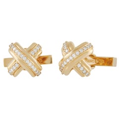 Tiffany & Co. 18K Yellow Gold 0.55 Ct Diamond Cufflinks