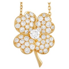 Van Cleef & Arpels Cosmos 18K Yellow Gold 1.84 Ct Diamond Flower Brooch/Pendant