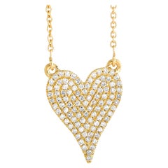 LB Exclusive 14K Yellow Gold 0.25 Ct Diamond Heart Necklace