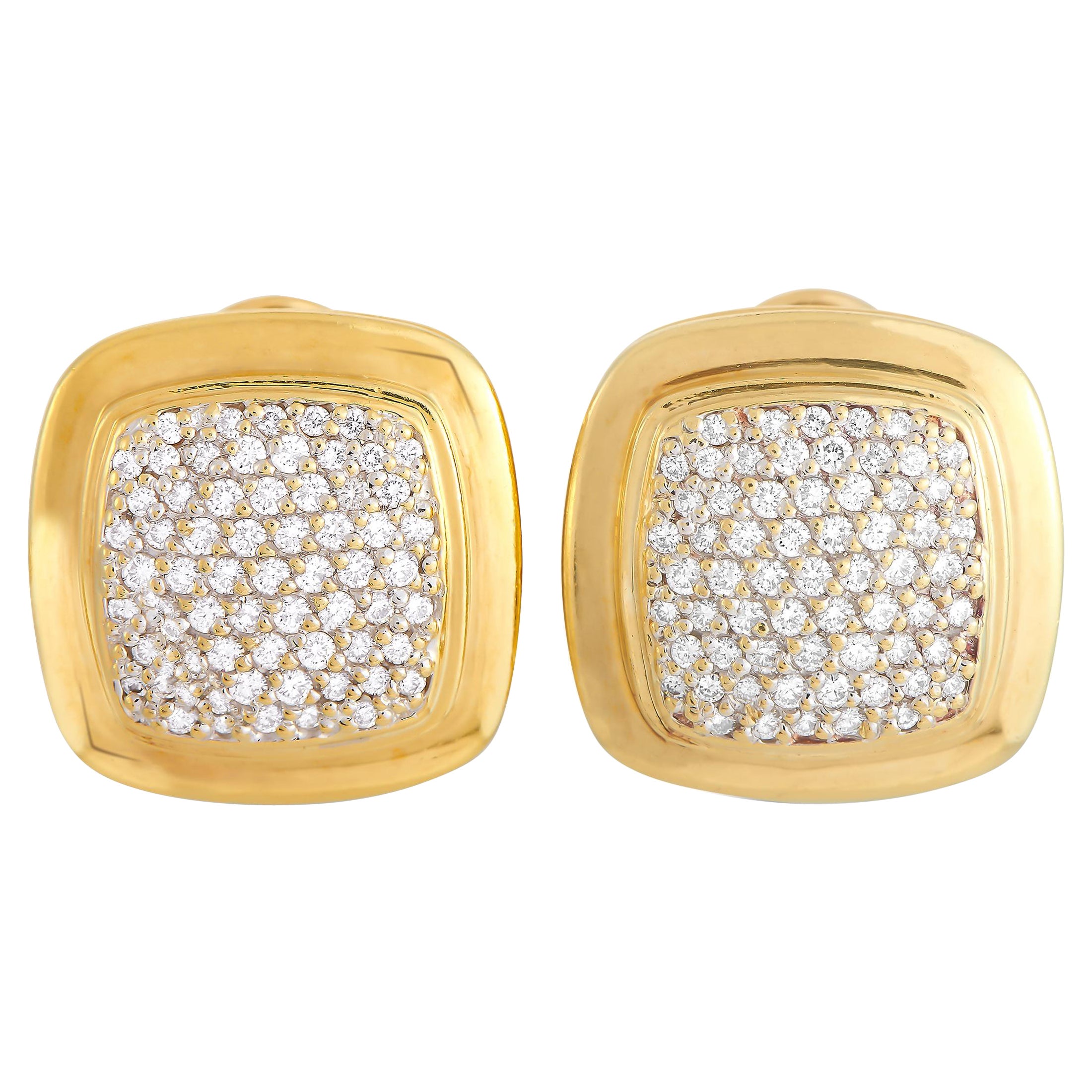 David Yurman Albion 18K Yellow Gold 2.00 Ct Diamond Earrings