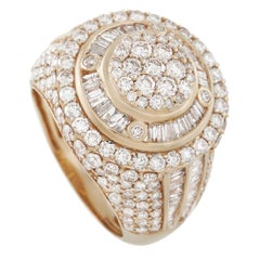 LB Exclusive 14K Yellow Gold 5.86 Ct Diamond Round Top Dome Ring