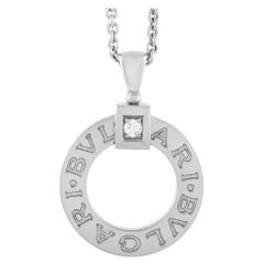 Bvlgari 18K White Gold Diamond Pendant Necklace