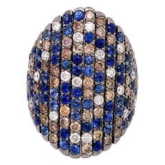 Blauer Saphir und mehrfarbiger Diamantring vonvelli