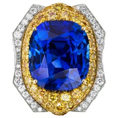 David Webb Burma Sapphire and Diamond Ring