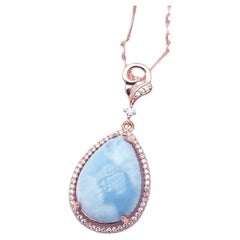Larimar Necklace Rose Gold Plated