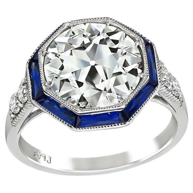 Platinum and Sapphire and Diamond Ring For Sale at 1stDibs