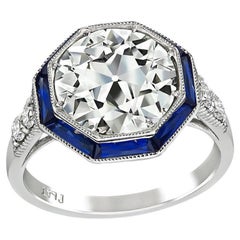 Anello di fidanzamento con zaffiro e diamante certificato GIA da 3.07 carati