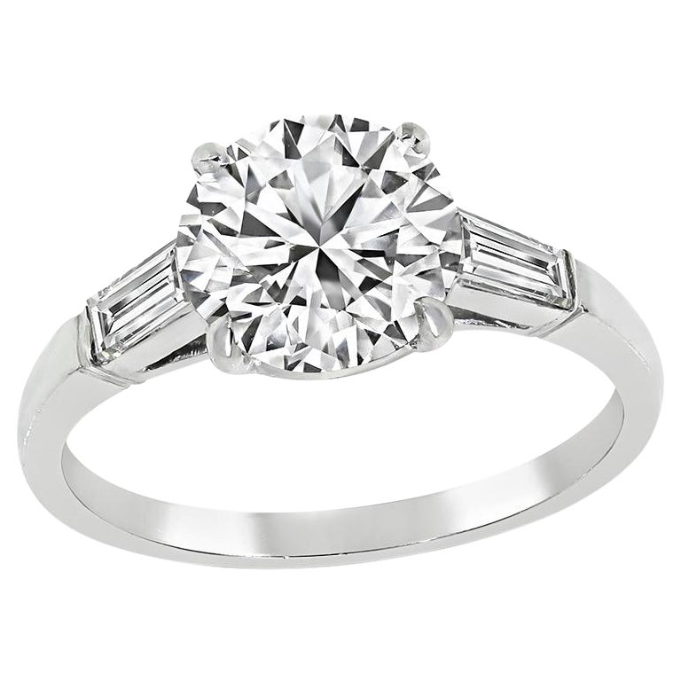 GIA Certified 2.01ct Diamond Engagement Ring For Sale