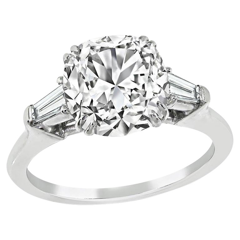 GIA Certified 2.18ct Diamond Engagement Ring For Sale