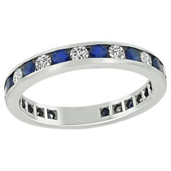 Tiffany & Co 0.60ct Diamond 0.60ct Sapphire Eternity Wedding Band