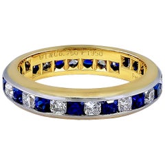 Tiffany Sapphire Diamond Lucida Gold/Plat Ring