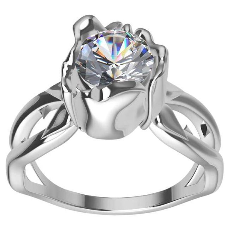 Im Angebot: Platin Rose GIA Diamant Verlobungsring ()