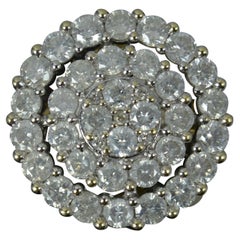 Huge Natural 3.00ct Diamond 9ct Gold Cluster Bling Ring