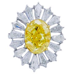 Emilio Jewelry Gia Certified 6.50 Fancy Vivid Yellow Diamond Ring