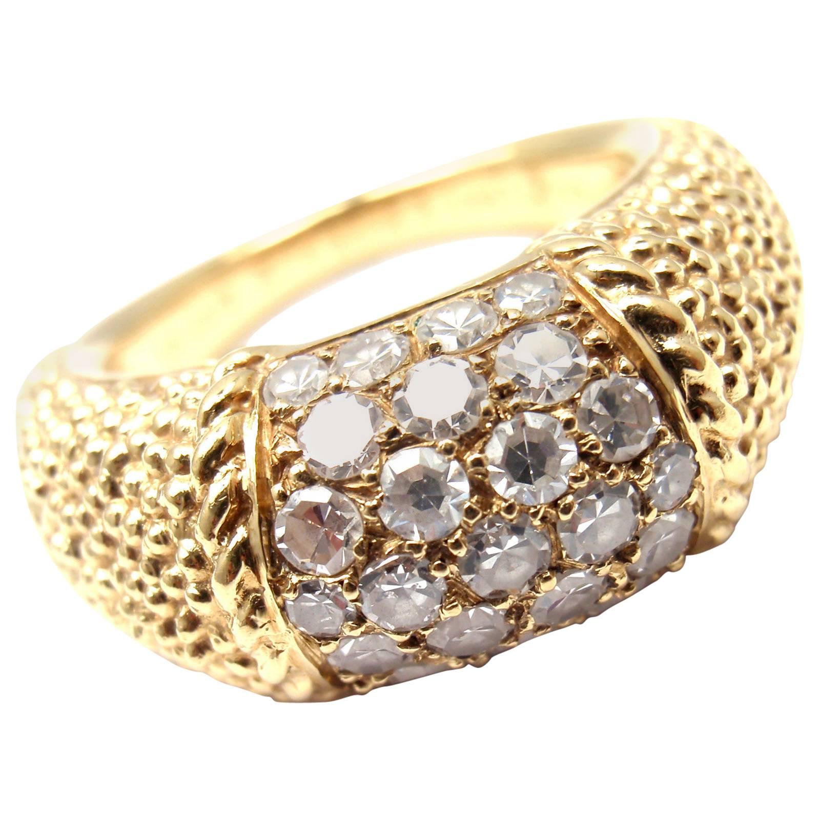 Van Cleef & Arpels Diamond Gold Band Ring 