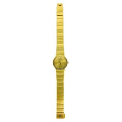 Movado Limited Edition Museum Sapphire Watch Solid 18K Yellow Gold