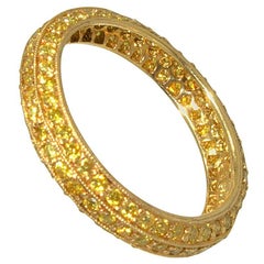 Pierre Famille Fancy Yellow Diamond Gold Eternity Band Ring