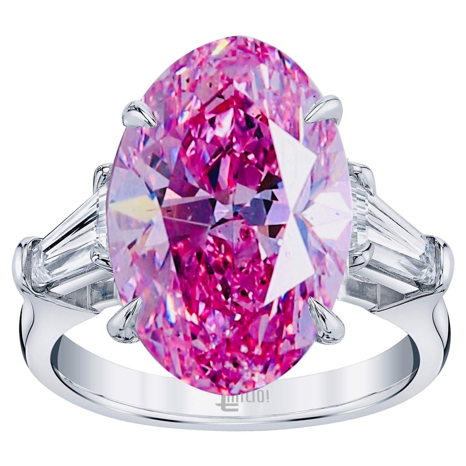 Emilio Jewelry Gia Certified 2.00 Carat Vivid Pink Diamond Ring For Sale
