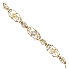 Art Nouveau Gold Filigree Bracelet