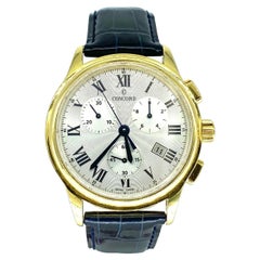 Concord 18k Solid Gold 43.5mm Chronograph Wristwatch