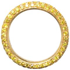 Fancy Yellow Diamond Gold Eternity Band Ring