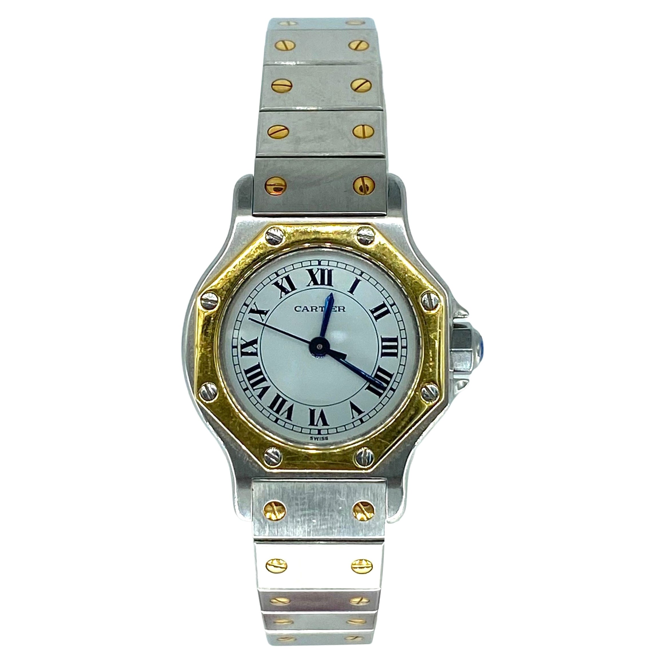 Cartier Santos Octagon Date Two Tone Steel and 18k Gold Automatic Watch