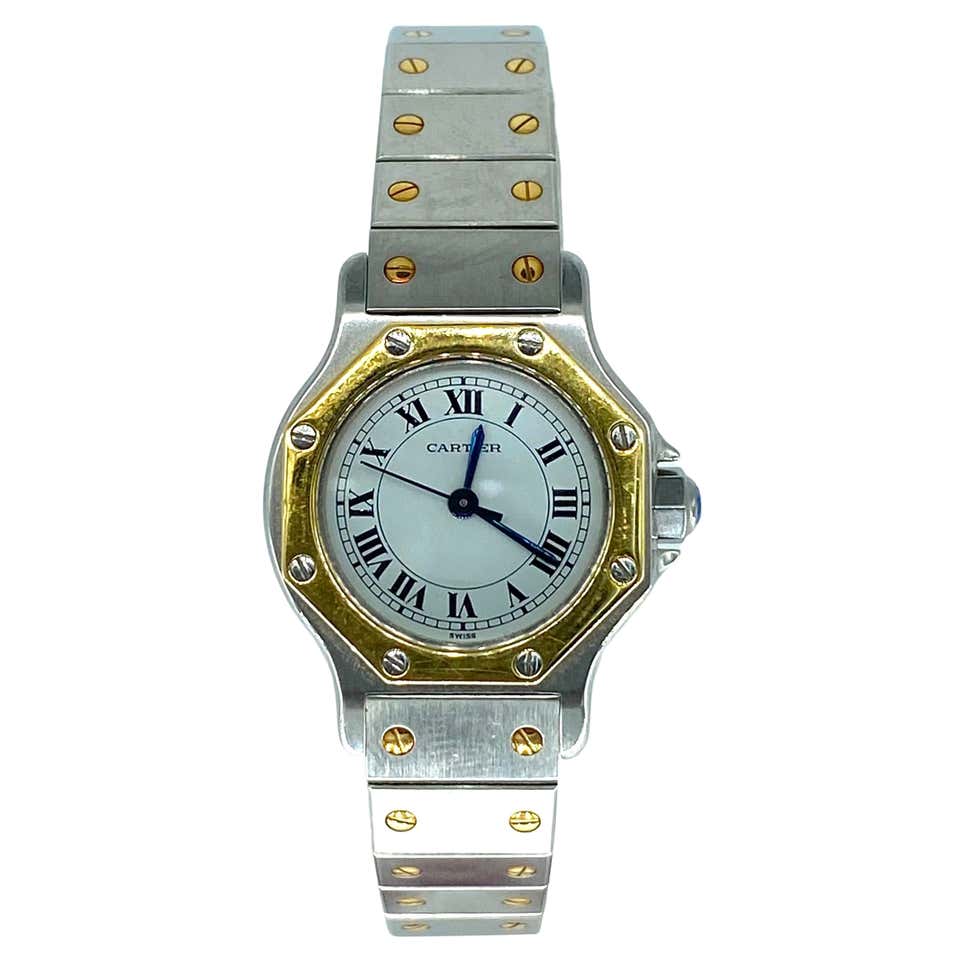 Cartier Santos Octagon Date Two Tone Steel and 18k Gold Automatic Watch ...