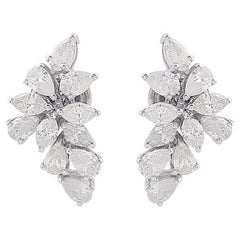 2.2 Carat Diamond 18 Karat White Gold Cluster Earrings