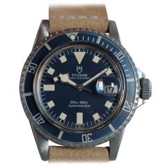 Vintage Tudor Stainless Steel Diver Oysterdate Snowflake Submariner Wristwatch