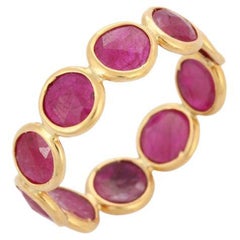 18K Yellow Gold Ruby Infinity Band