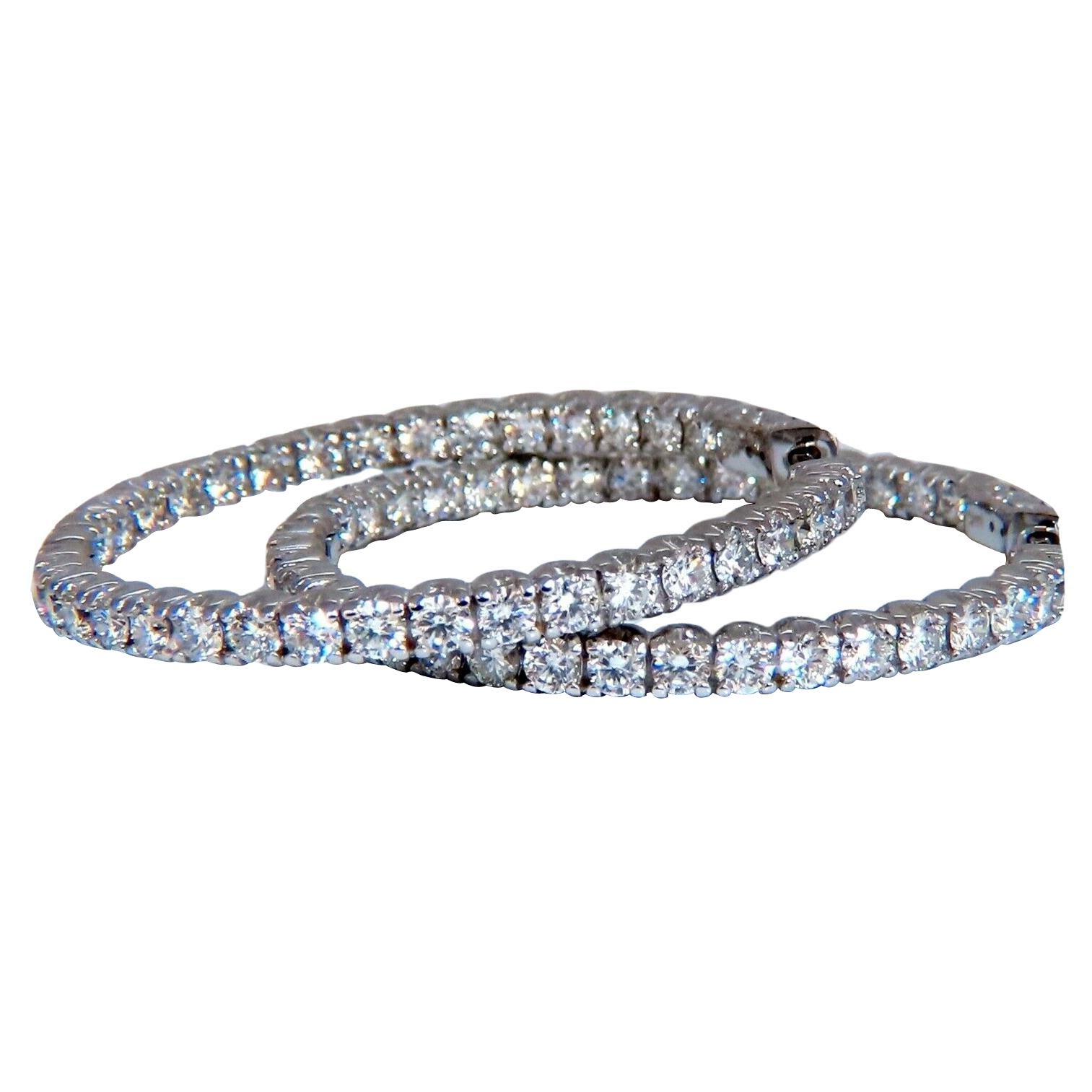 3.90ct Natural Round Diamond Circle Hoop Earrings 14kt Share Prong