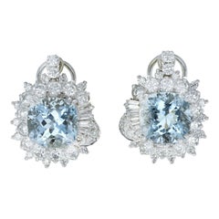 Vintage Aquamarine and Diamond Earring