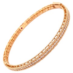 Roberto Coin 18k Rose Gold Symphony Braided Bracelet with .61ctw Round Diamonds