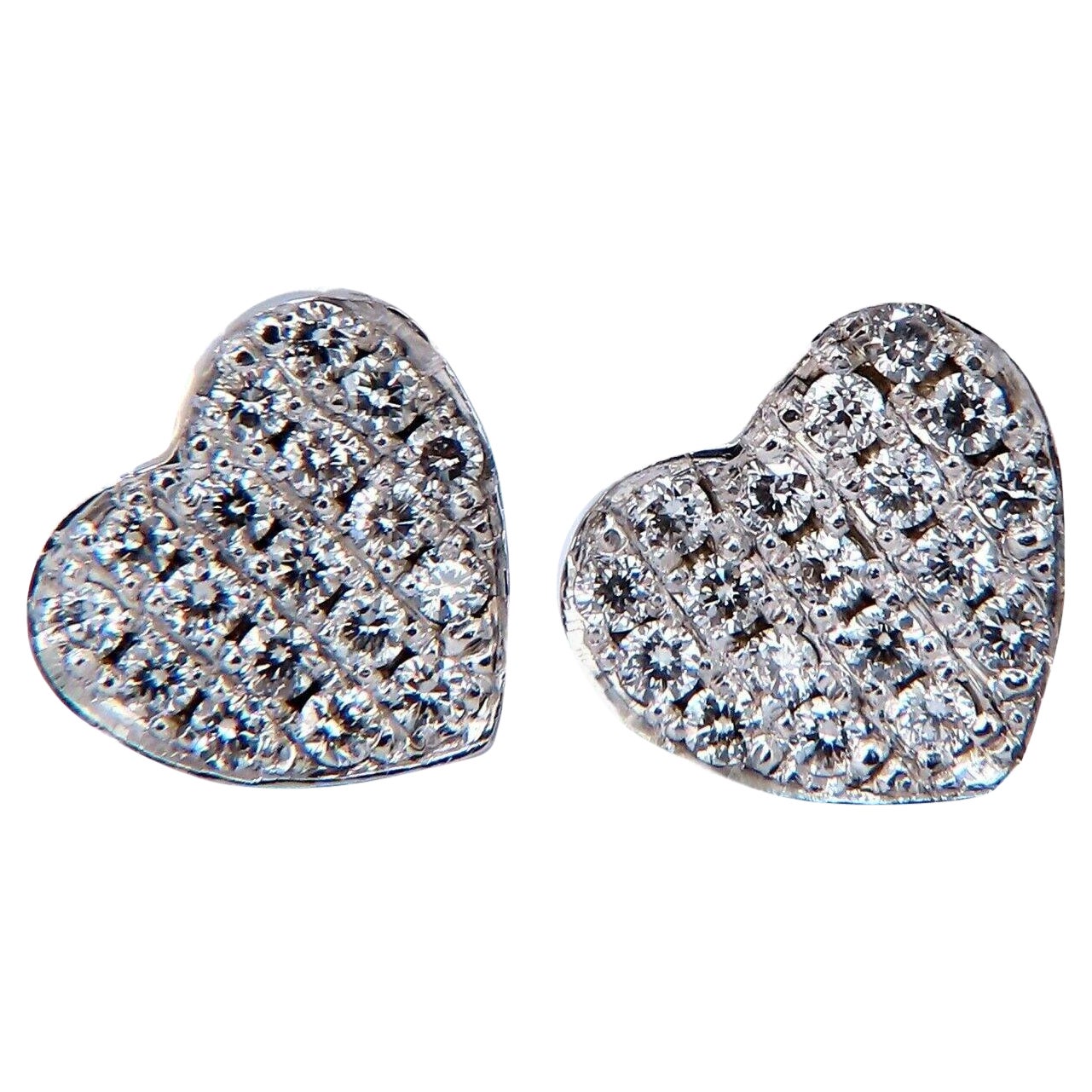 .56ct. Boucles d'oreilles carrées en or 14 carats avec diamants ronds naturels en grappe
