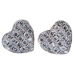 .56ct. Boucles d'oreilles carrées en or 14 carats avec diamants ronds naturels en grappe